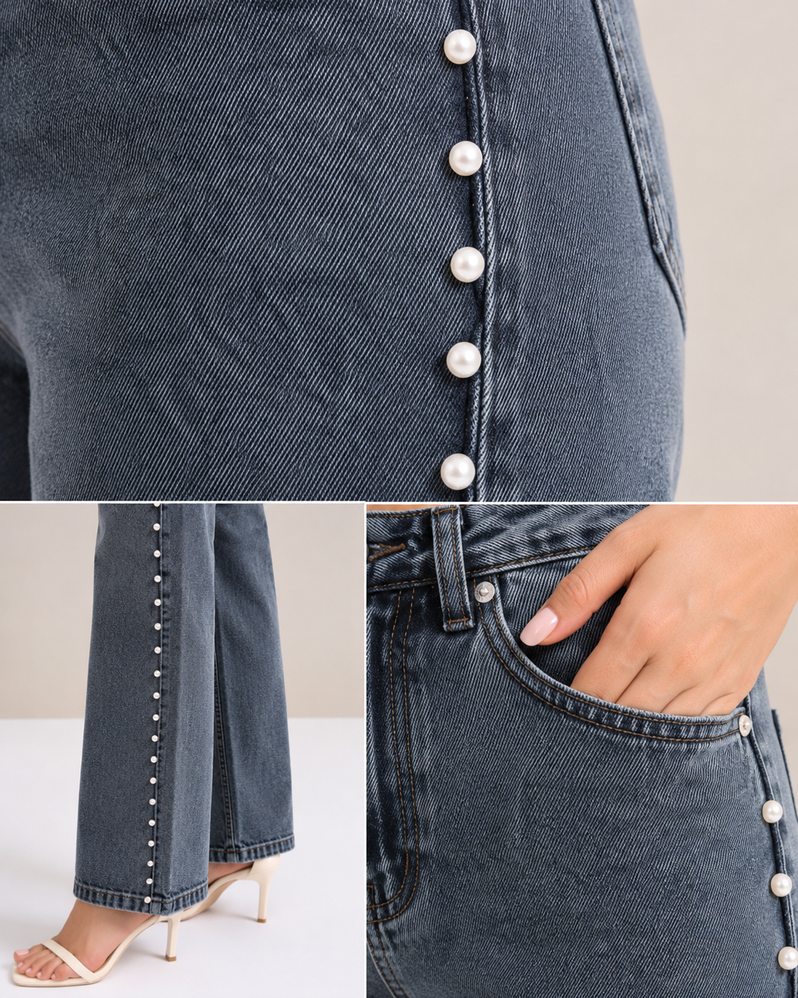 Pearl Design Straight Fit Jeans