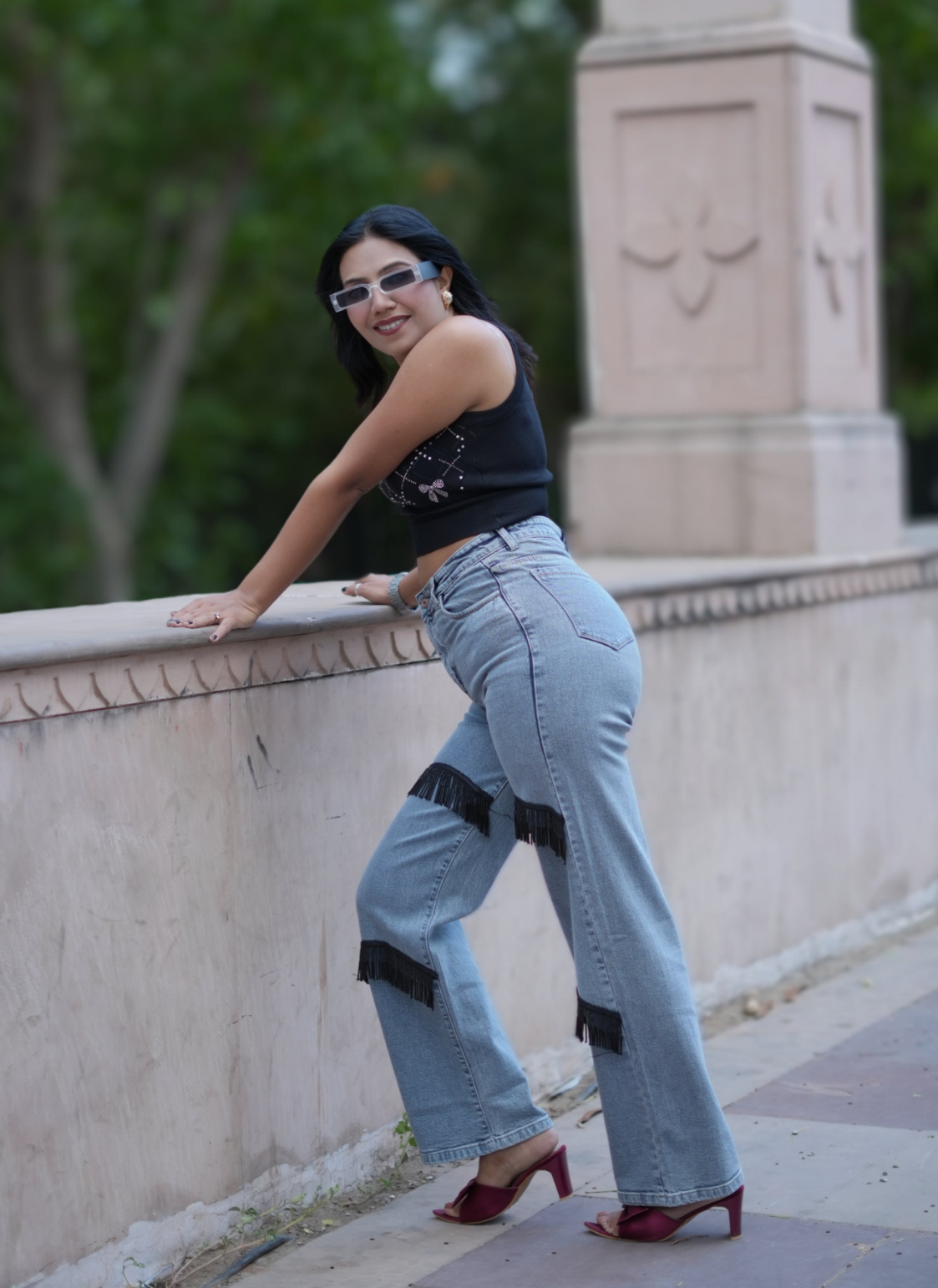 Fringe Panel Flare – Soft Stretch Jeans