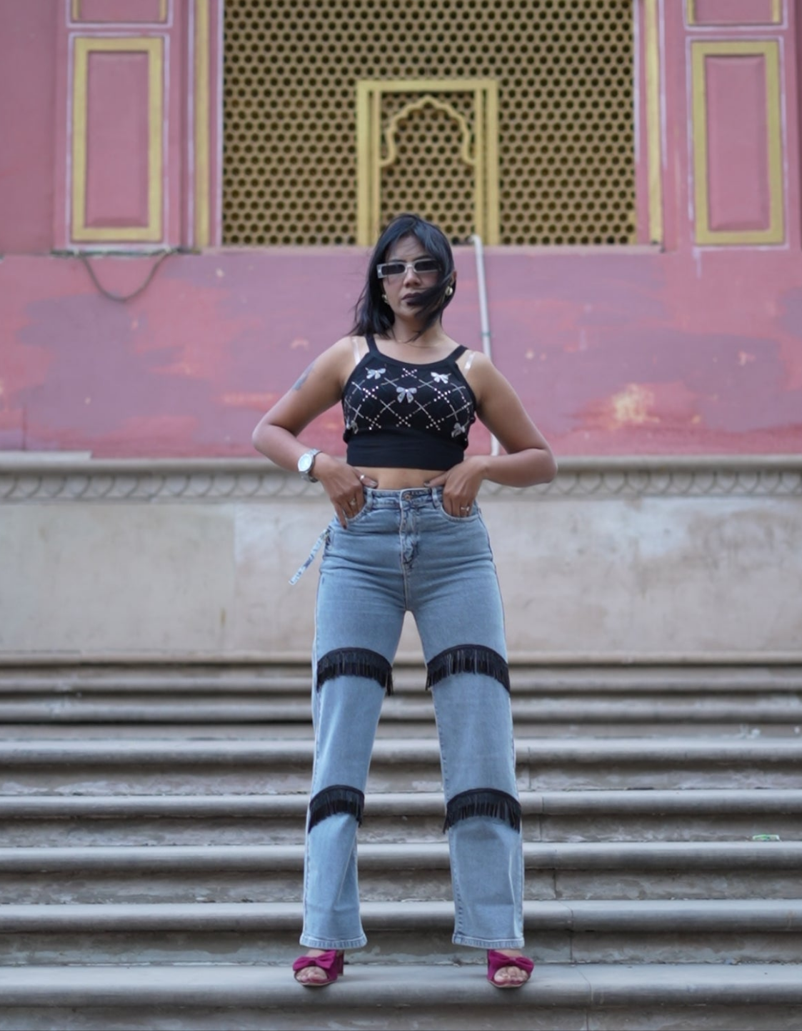 Fringe Panel Flare – Soft Stretch Jeans