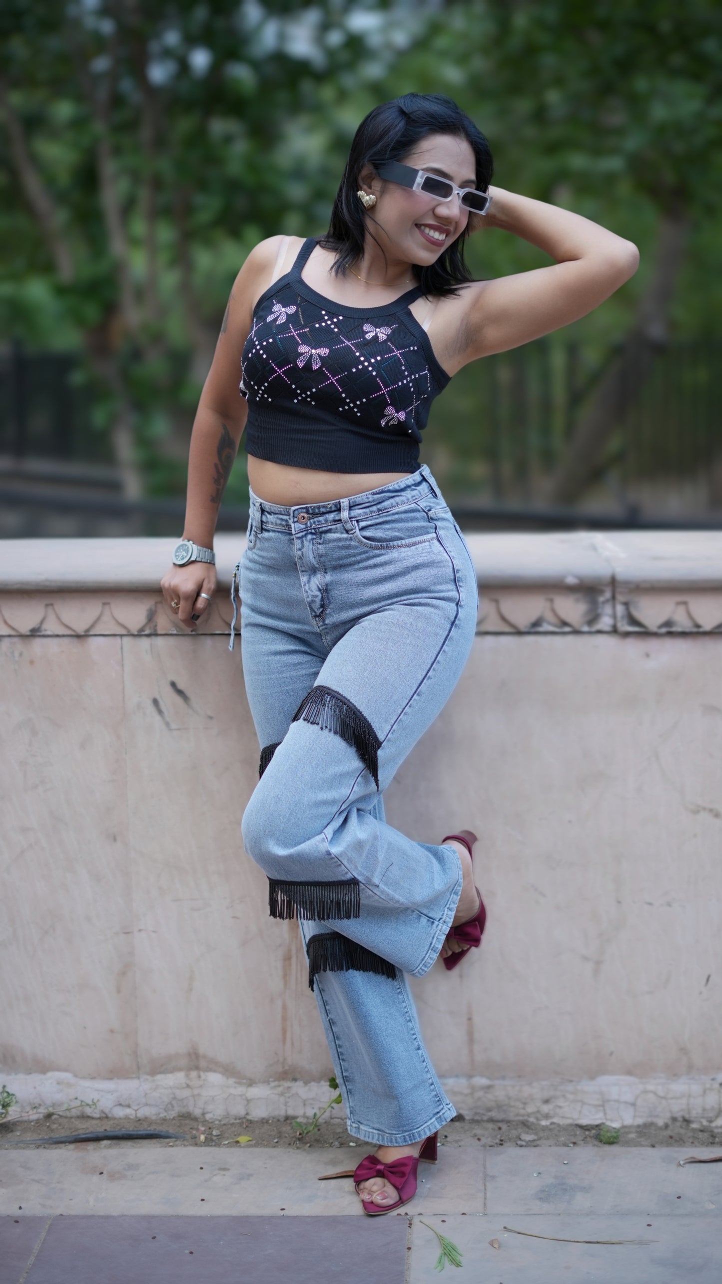 Fringe Panel Flare – Soft Stretch Jeans