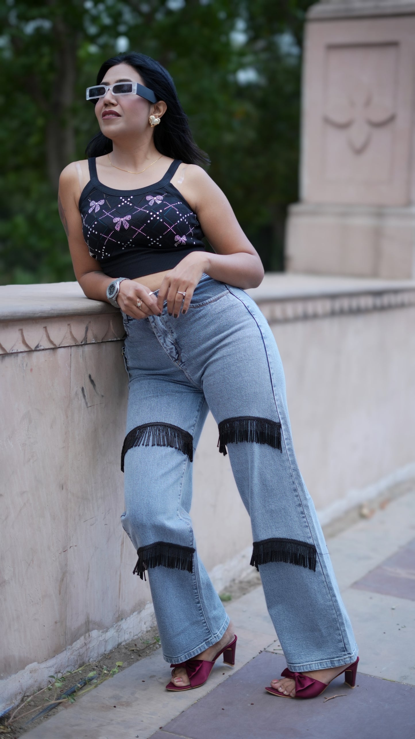 Fringe Panel Flare – Soft Stretch Jeans