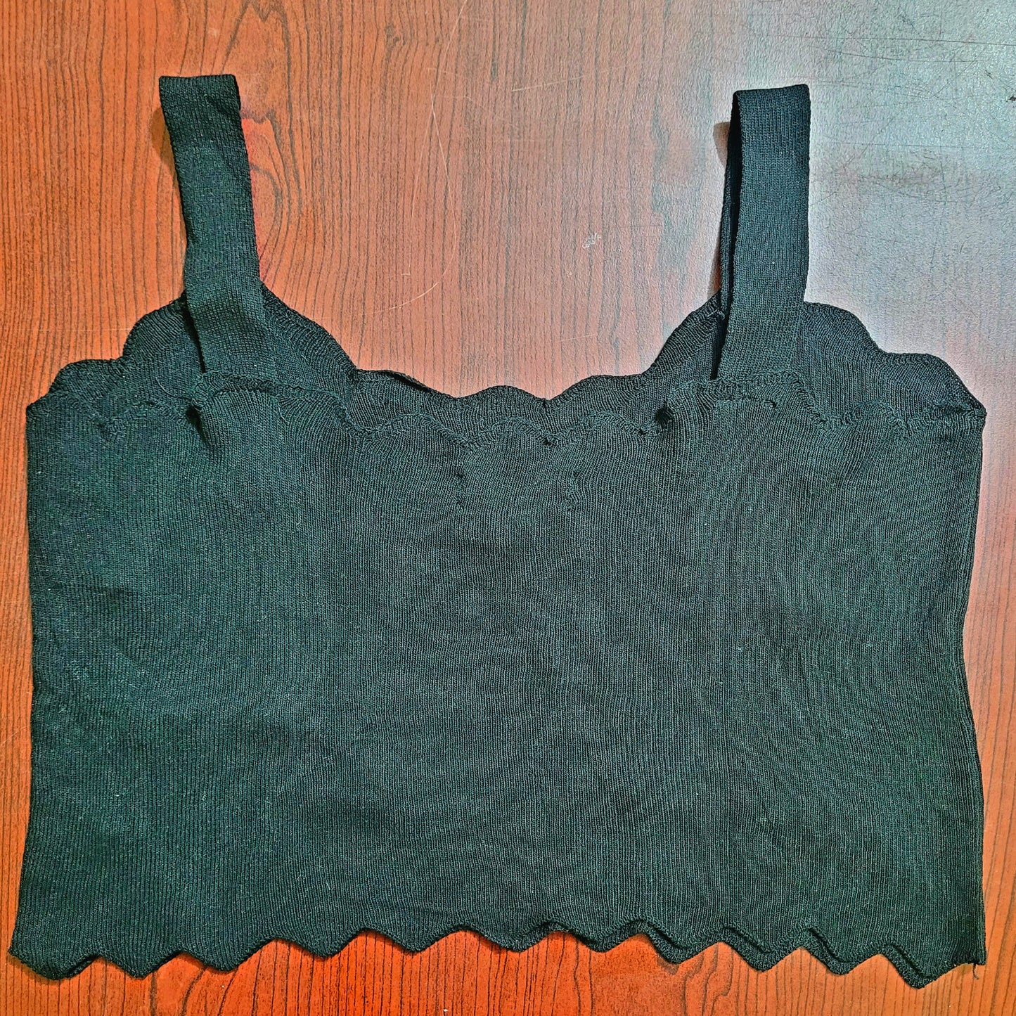 Emberaa Women's Crystal Edge Embellished Knit Crop Top