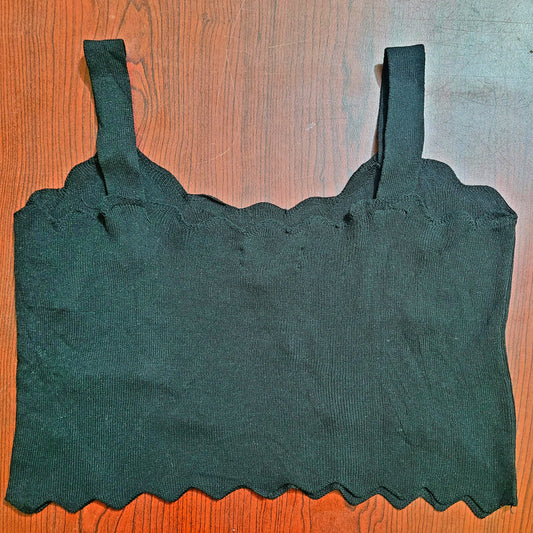 Emberaa Women's Crystal Edge Embellished Knit Crop Top